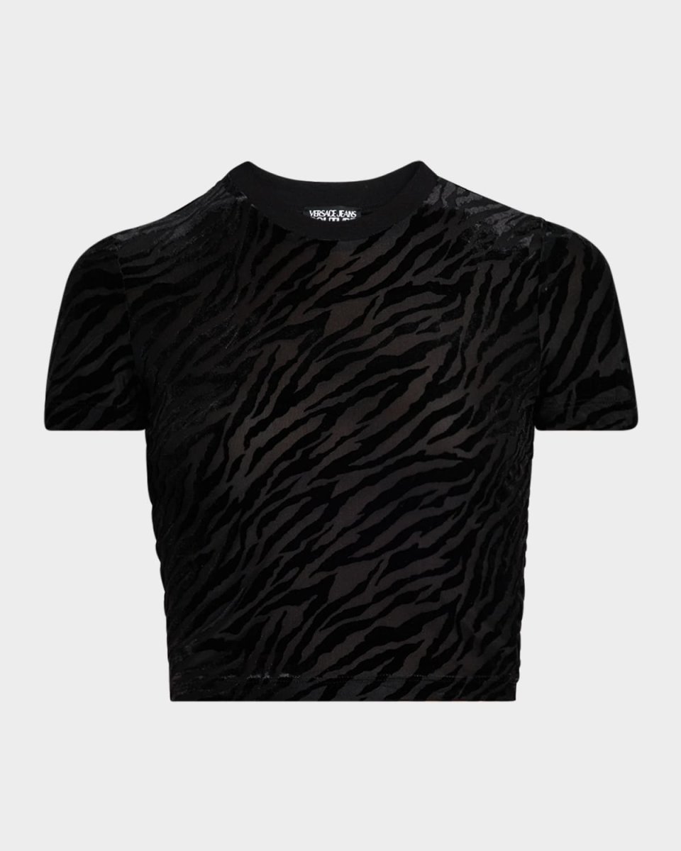Cropped Zebra Burnout Tee